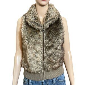 Arizona Jeans Co Brown Faux Fur Vest Size Medium